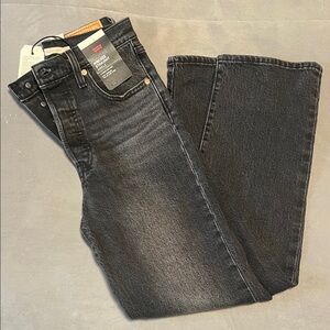 NWT Levi's Ribcage Straight Ankle Black Denim Pants